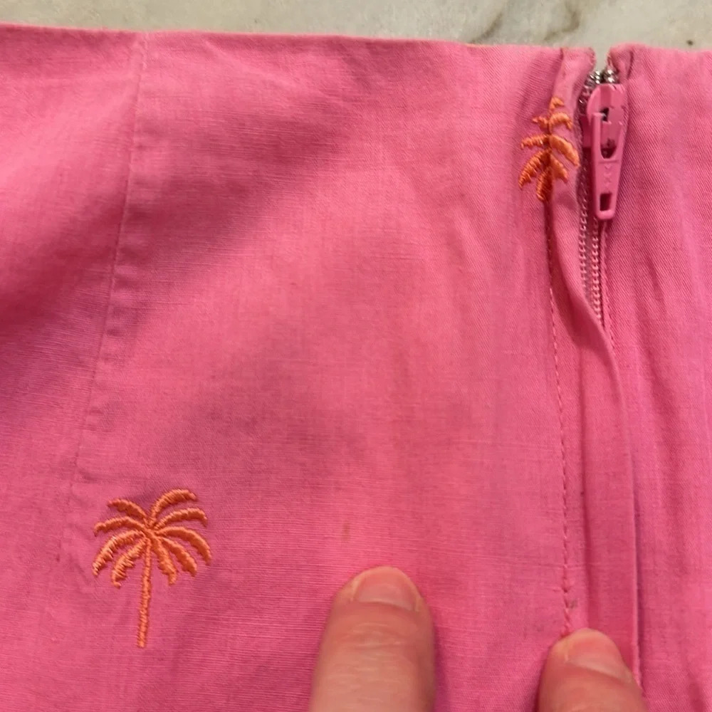VTG Lilly Pulitzer Pink Palm Tree Scalloped Hemline Skirt women’s size 8 - Picture 8 of 8